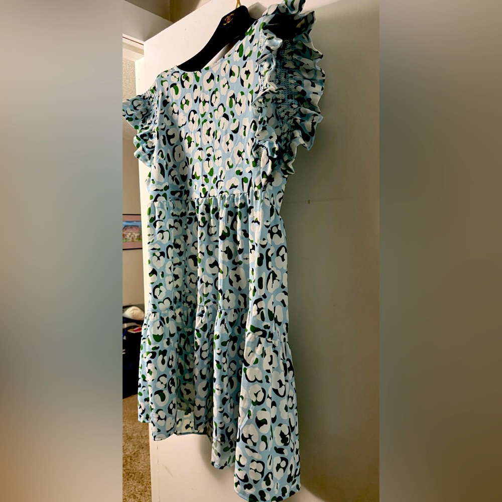 Floral Ruffle Sleeve Dress